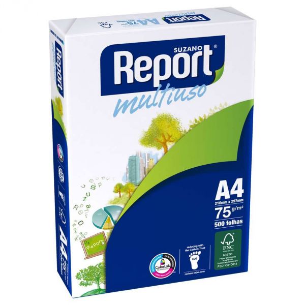 Resma de Papel A4 Report 75g 500 folhas